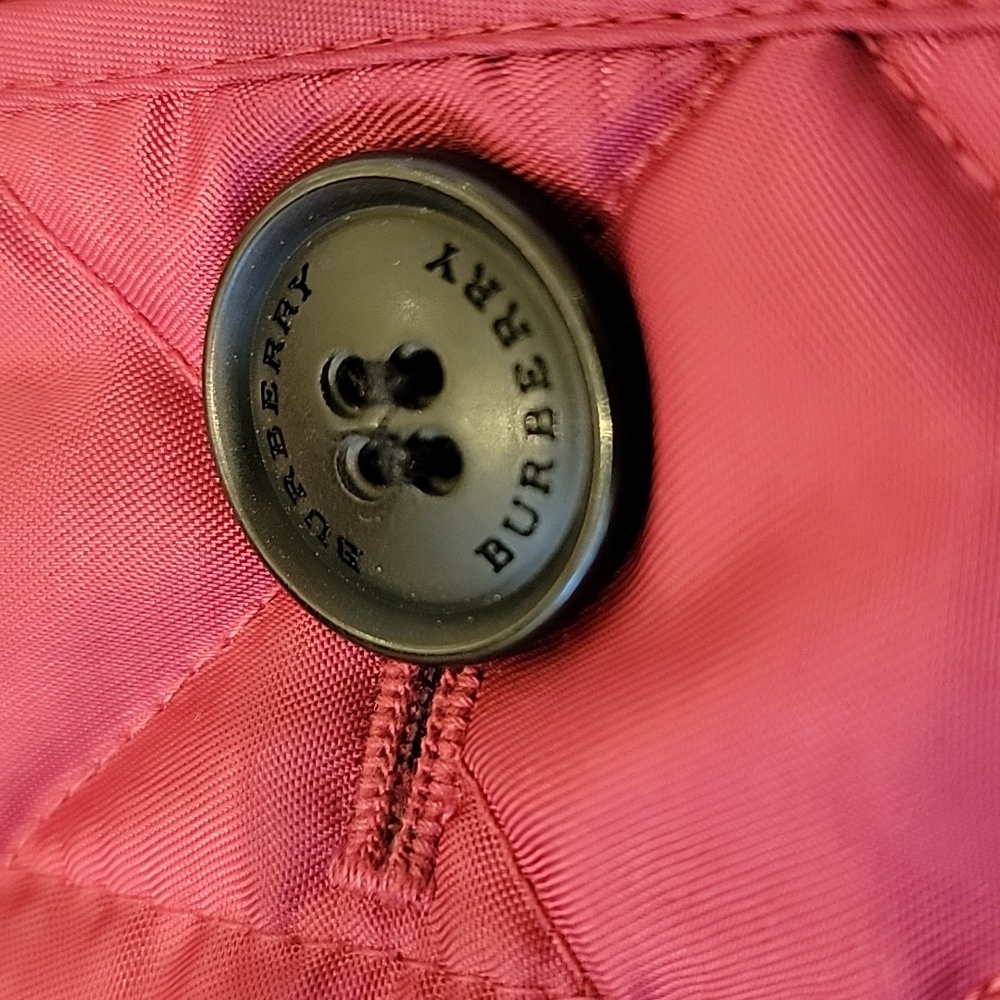 Burberry Girls Quilted Jacket Color: Burgundy Size: 10Year - Picture 3 of 10